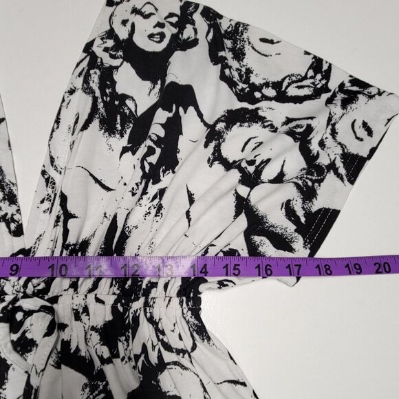 Marilyn Monroe Print Black White V Neck Short Sleeve Long Maxi Dress  Size S/M - Picture 13 of 14